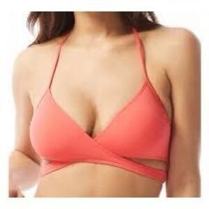 NWT Vince Camuto Wrap Bikini Top in Coral. Size M